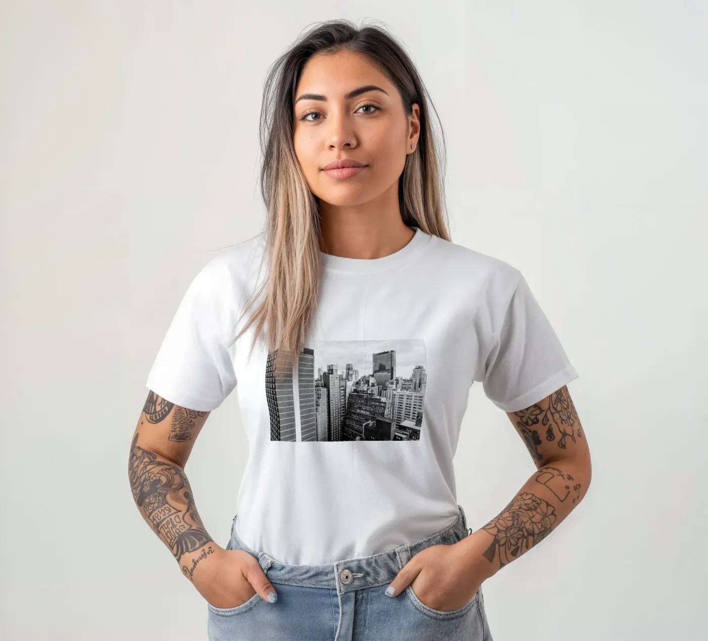 Edificio Skyline B&N t-shirt da Carinaprint