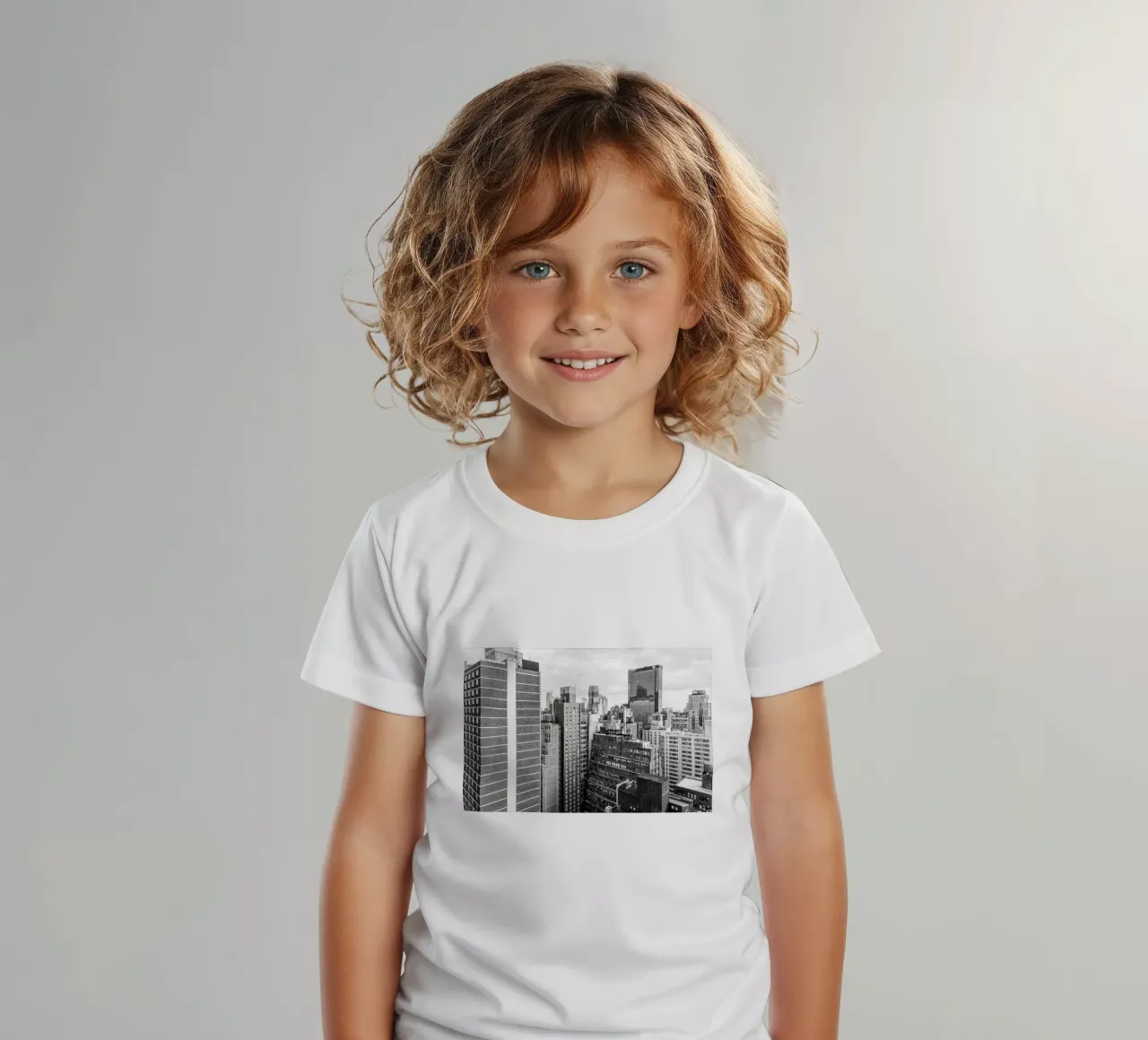 Skyline Building B&W t-shirt bambini da Carinaprint