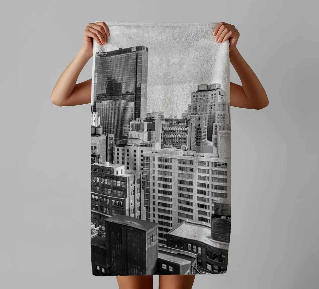 Edificio Skyline B&N asciugamano da bagno da Carinaprint