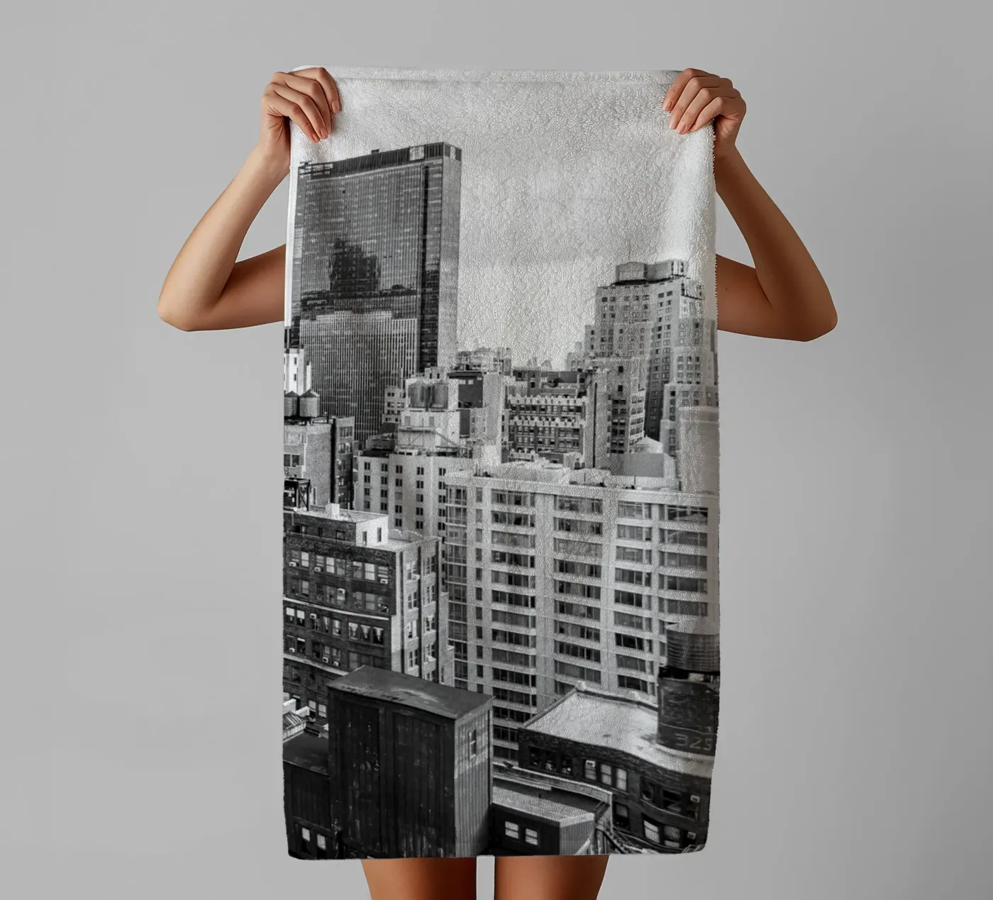 Edificio Skyline B&N asciugamano da bagno da Carinaprint