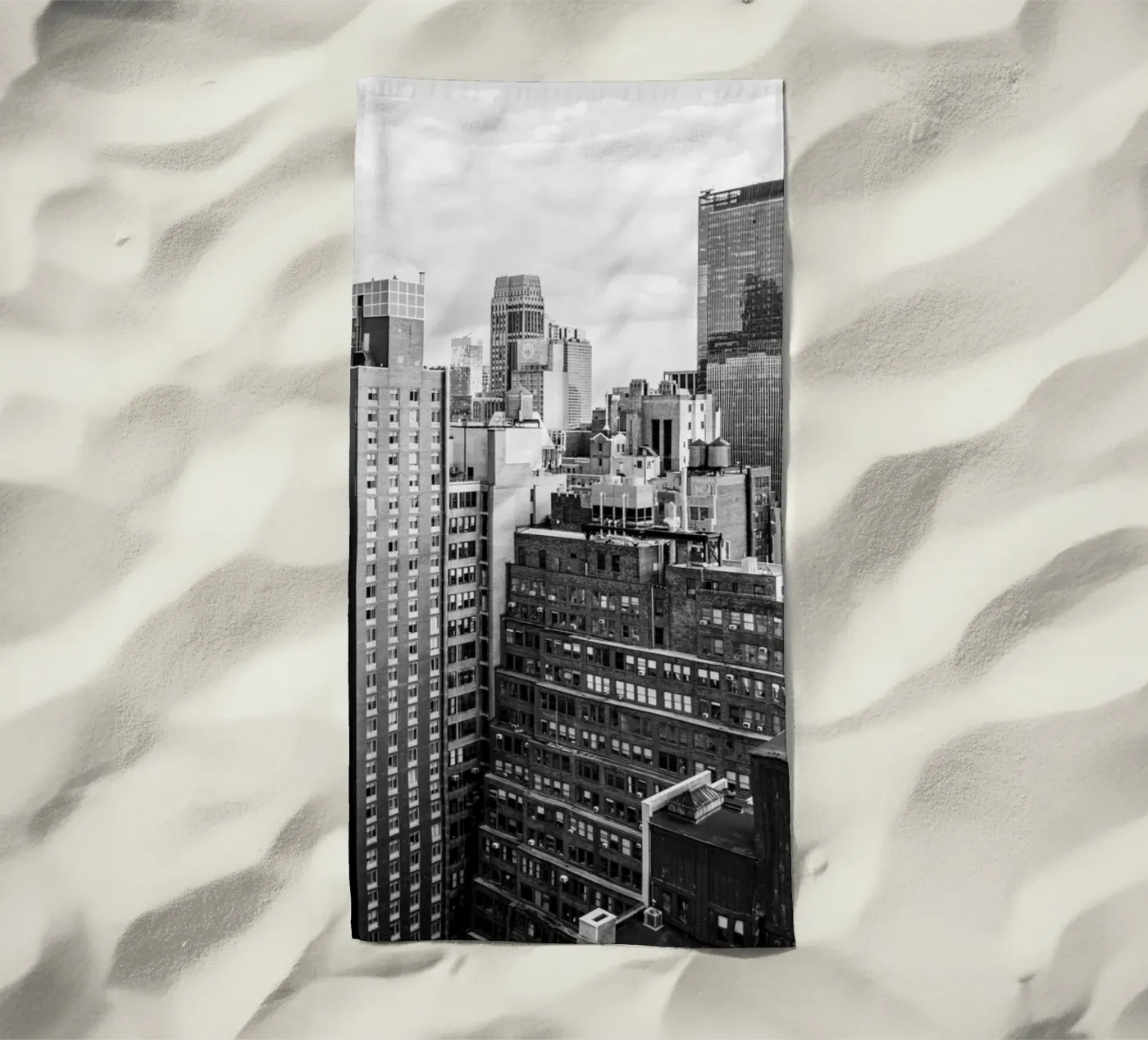 Edificio Skyline B&N telo mare da Carinaprint