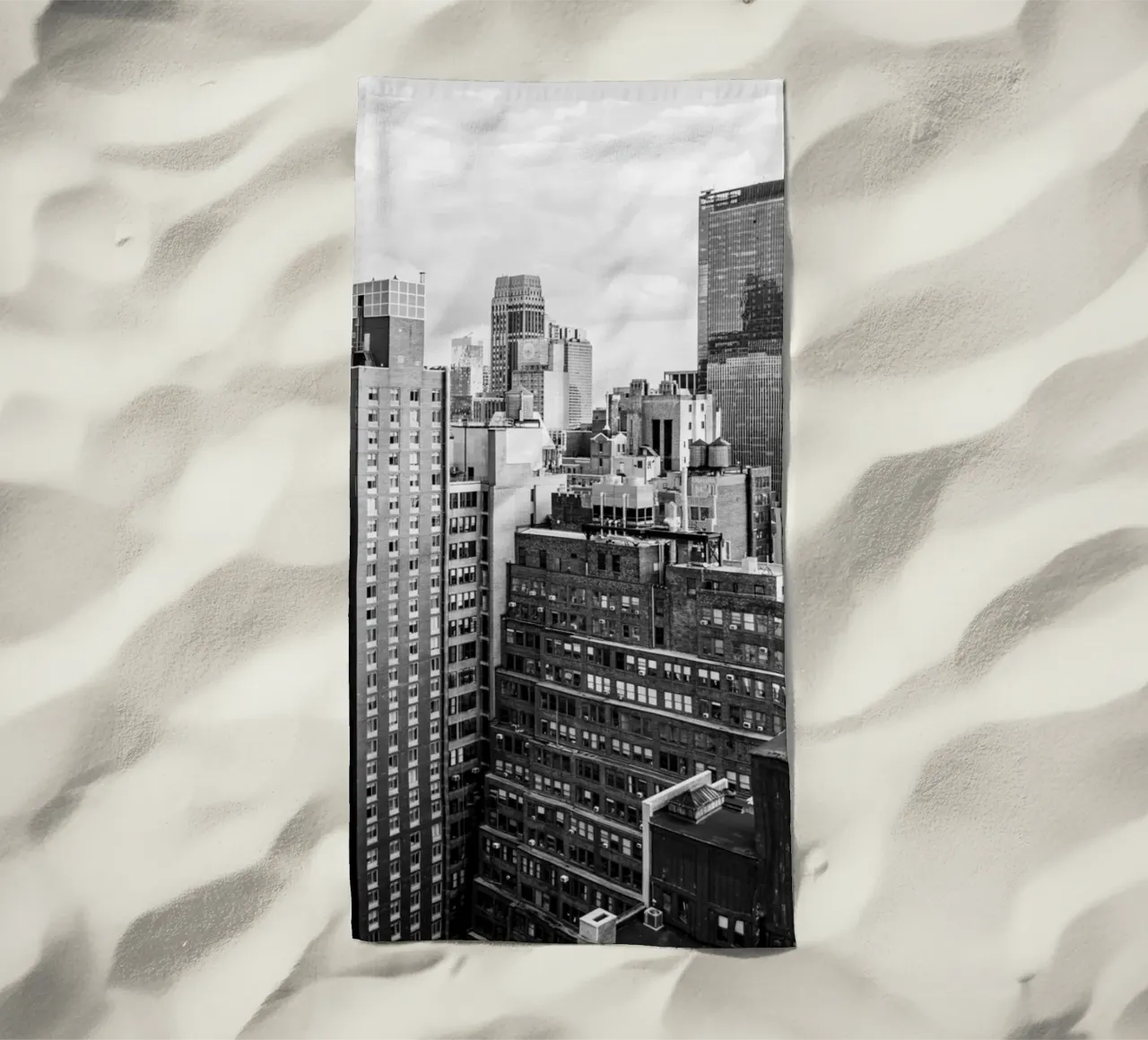 Edificio Skyline B&N telo mare da Carinaprint