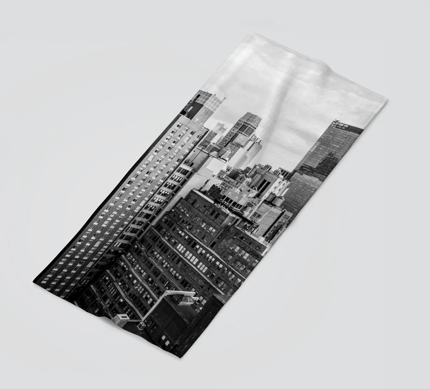 Edificio Skyline B&N telo mare da Carinaprint