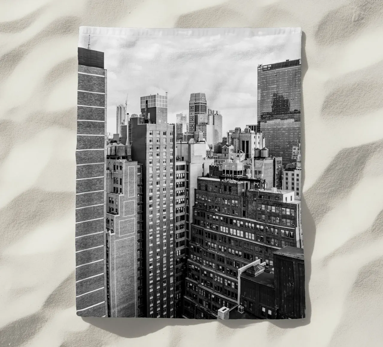 Edificio Skyline B&N telo mare da Carinaprint