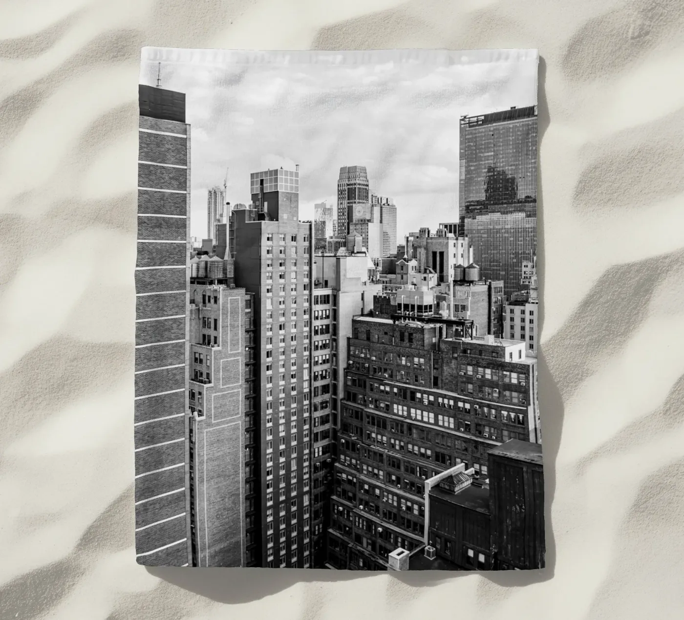 Edificio Skyline B&N telo mare da Carinaprint