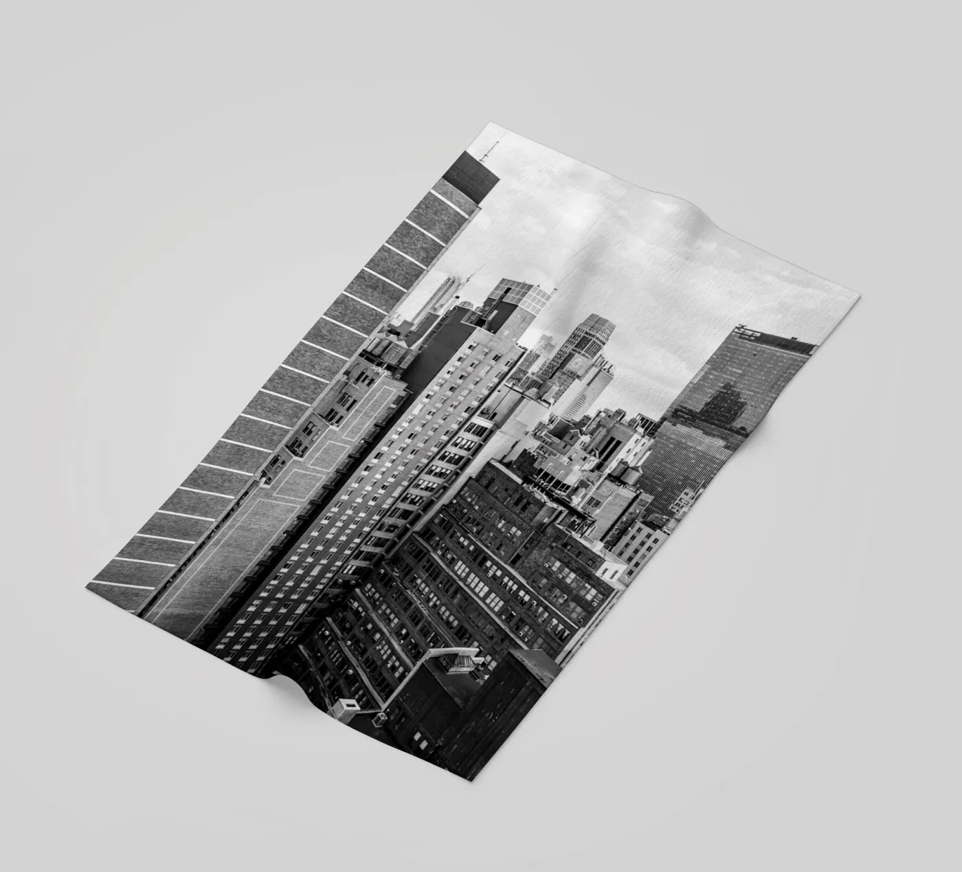 Edificio Skyline B&N telo mare da Carinaprint