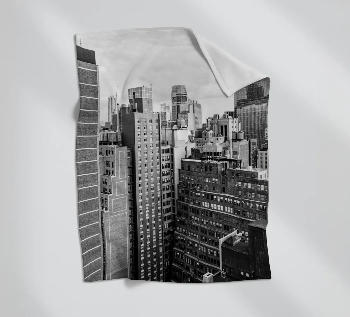 Edificio Skyline B&N coperta in pile da Carinaprint
