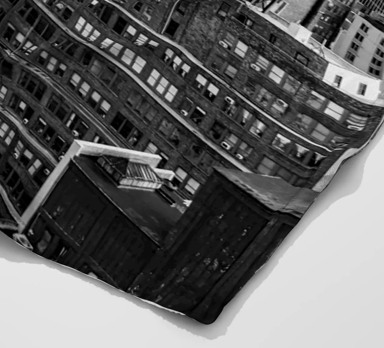 Edificio Skyline B&N coperta in pile da Carinaprint