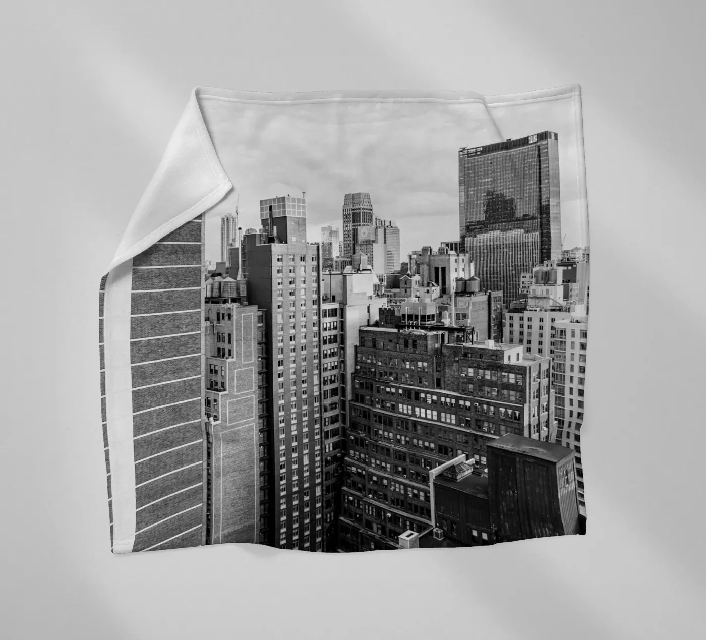 Edificio Skyline B&N coperta in pile da Carinaprint