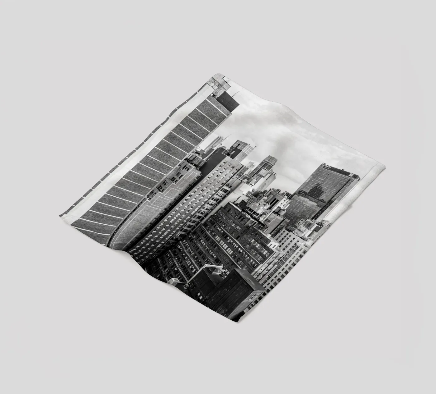 Edificio Skyline B&N coperta in pile da Carinaprint