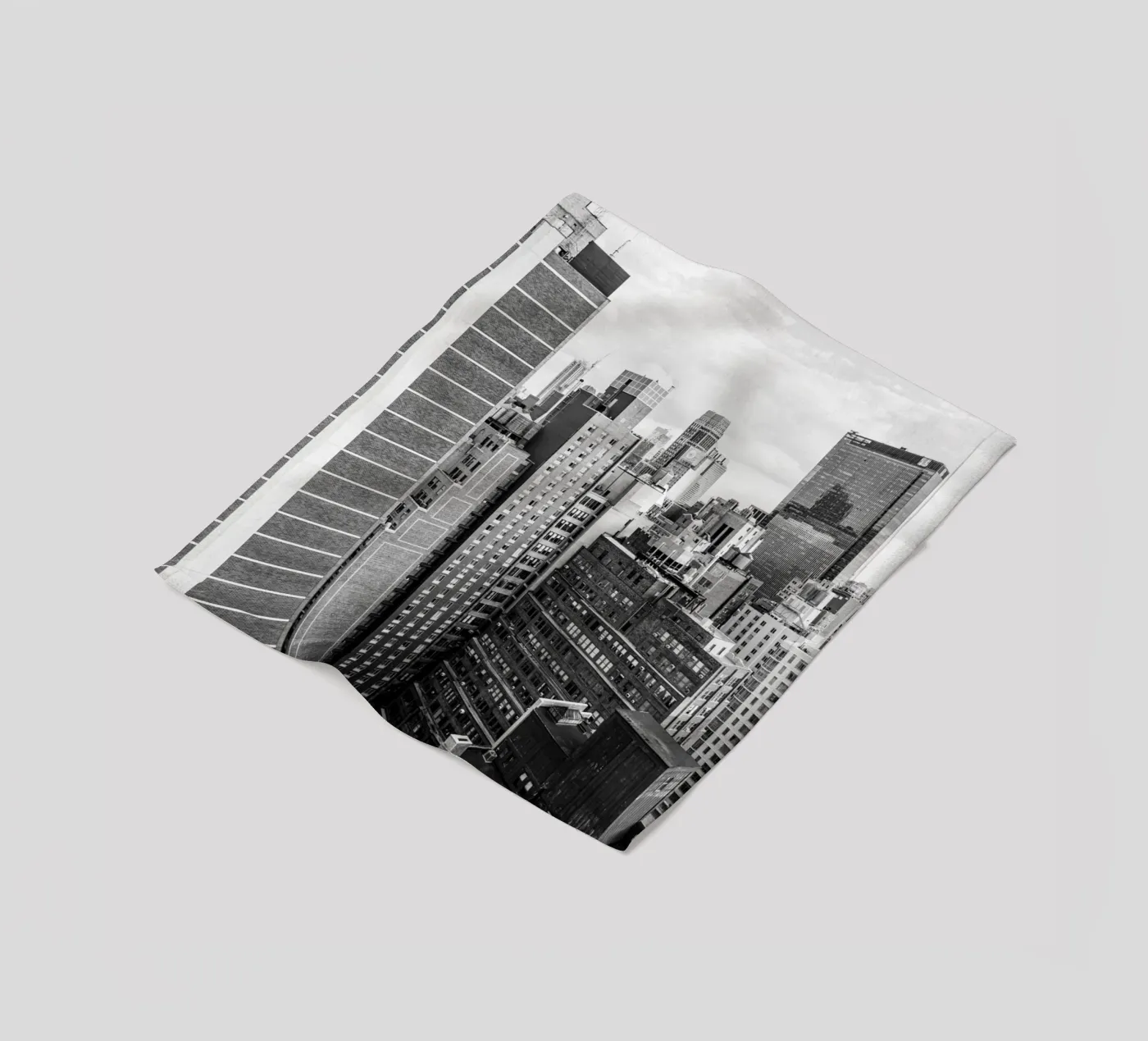 Edificio Skyline B&N coperta in pile da Carinaprint