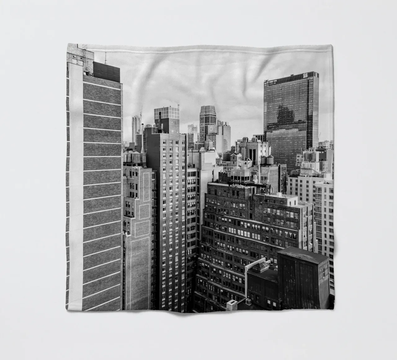 Edificio Skyline B&N coperta in pile da Carinaprint