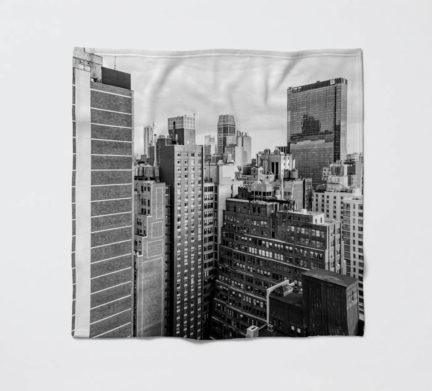 Edificio Skyline B&N coperta in pile da Carinaprint