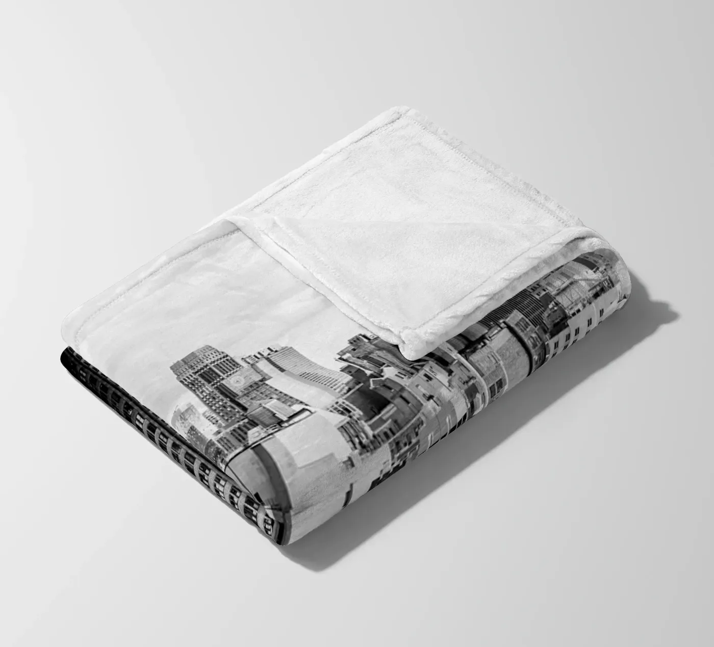 Edificio Skyline B&N coperta in pile da Carinaprint