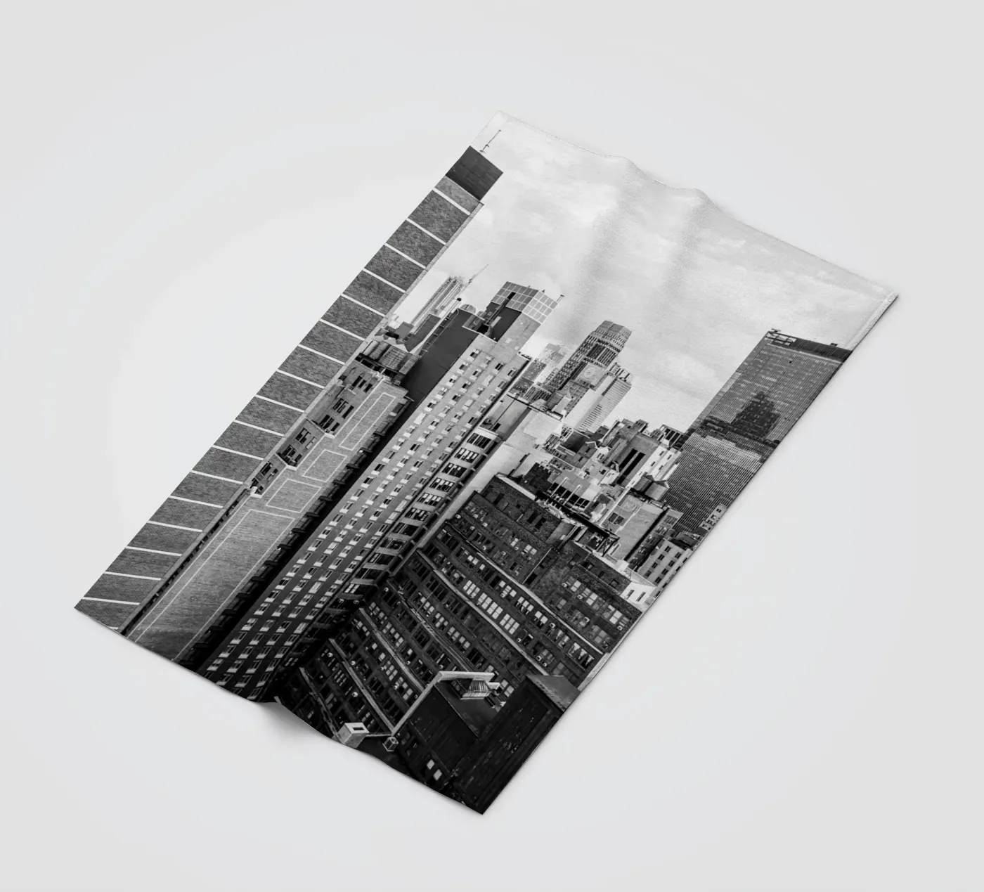 Edificio Skyline B&N coperta in pile da Carinaprint