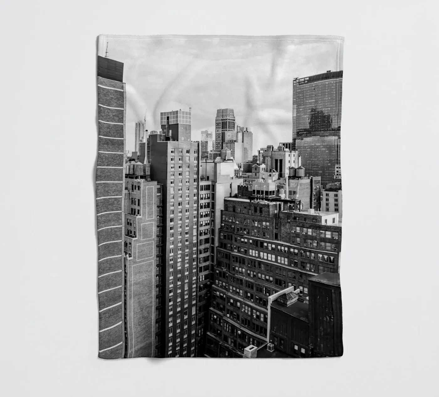 Edificio Skyline B&N coperta in pile da Carinaprint