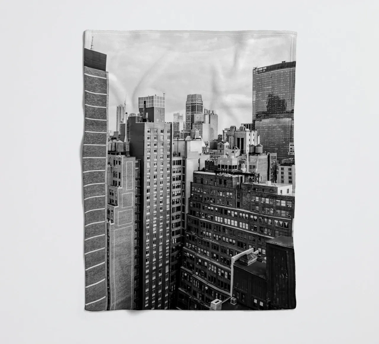 Edificio Skyline B&N coperta in pile da Carinaprint