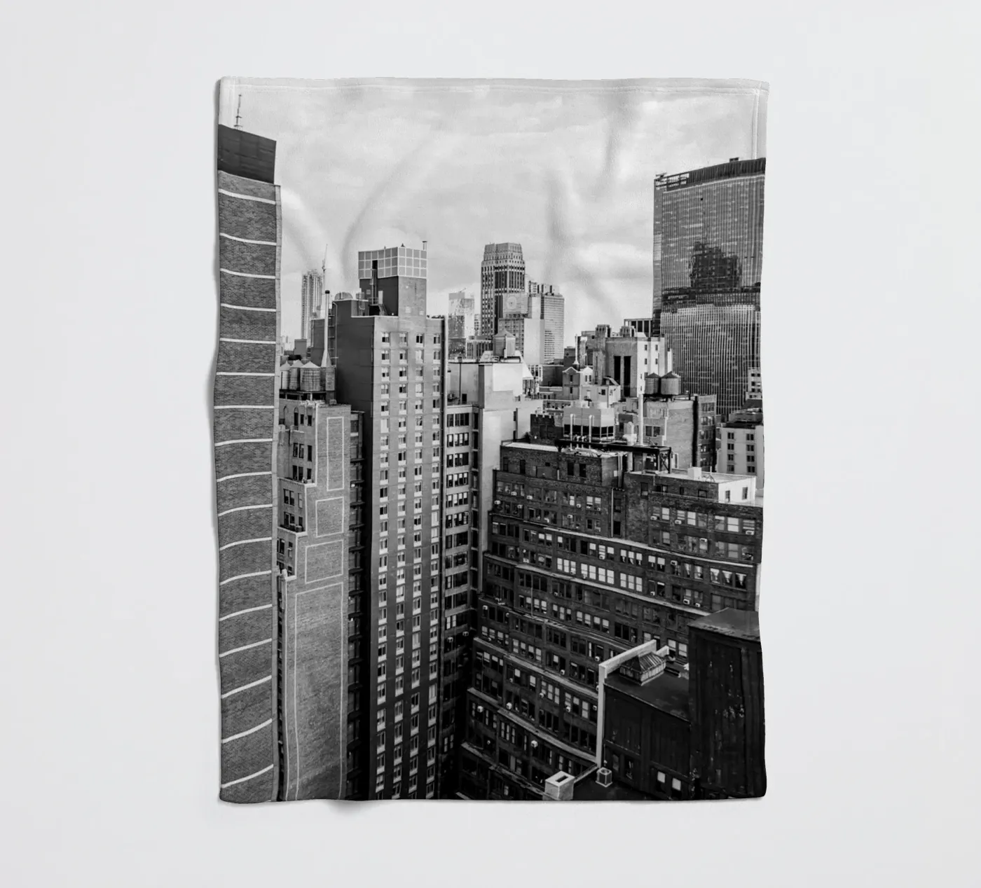 Edificio Skyline B&N coperta in pile da Carinaprint