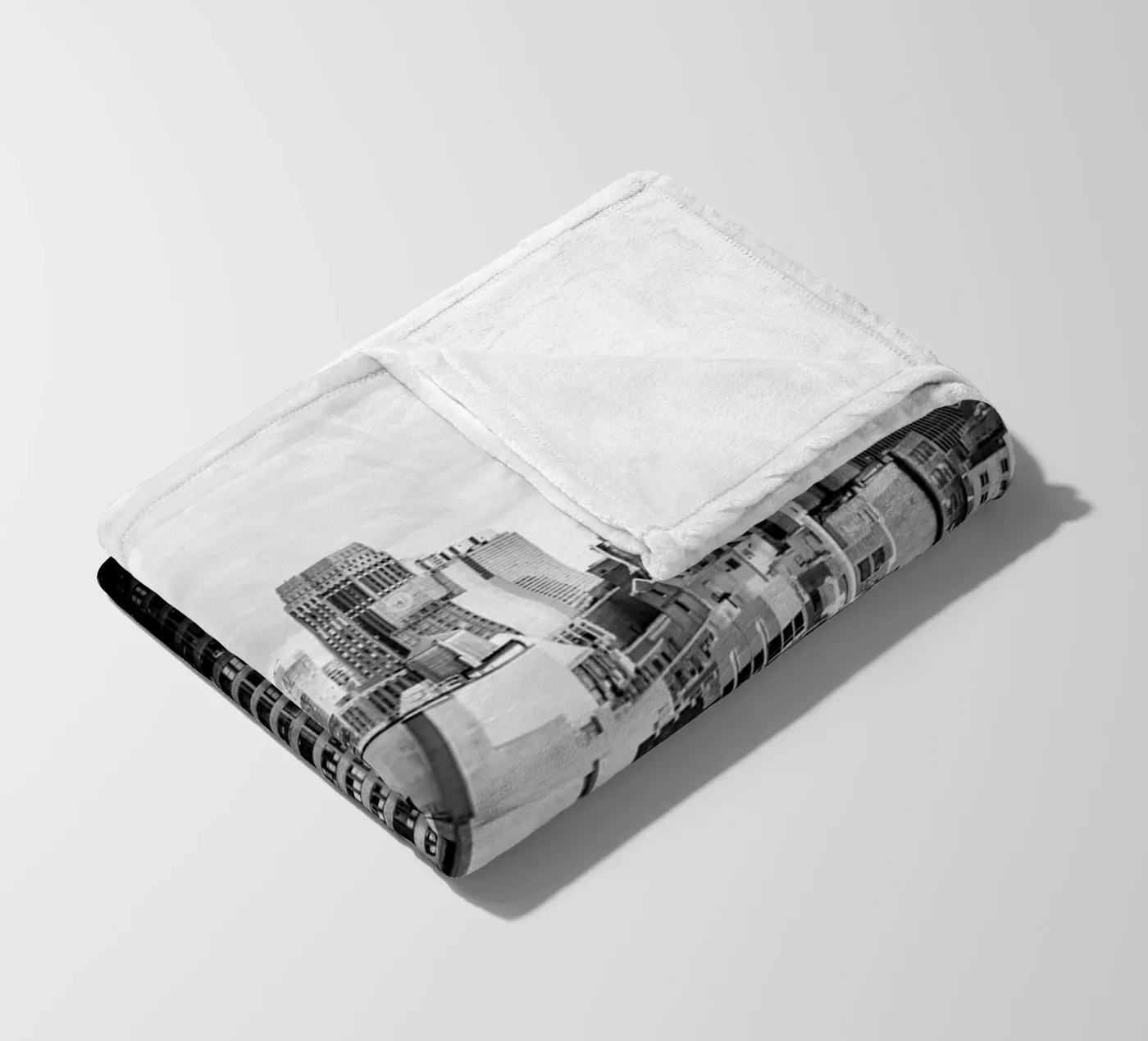 Edificio Skyline B&N coperta in pile da Carinaprint