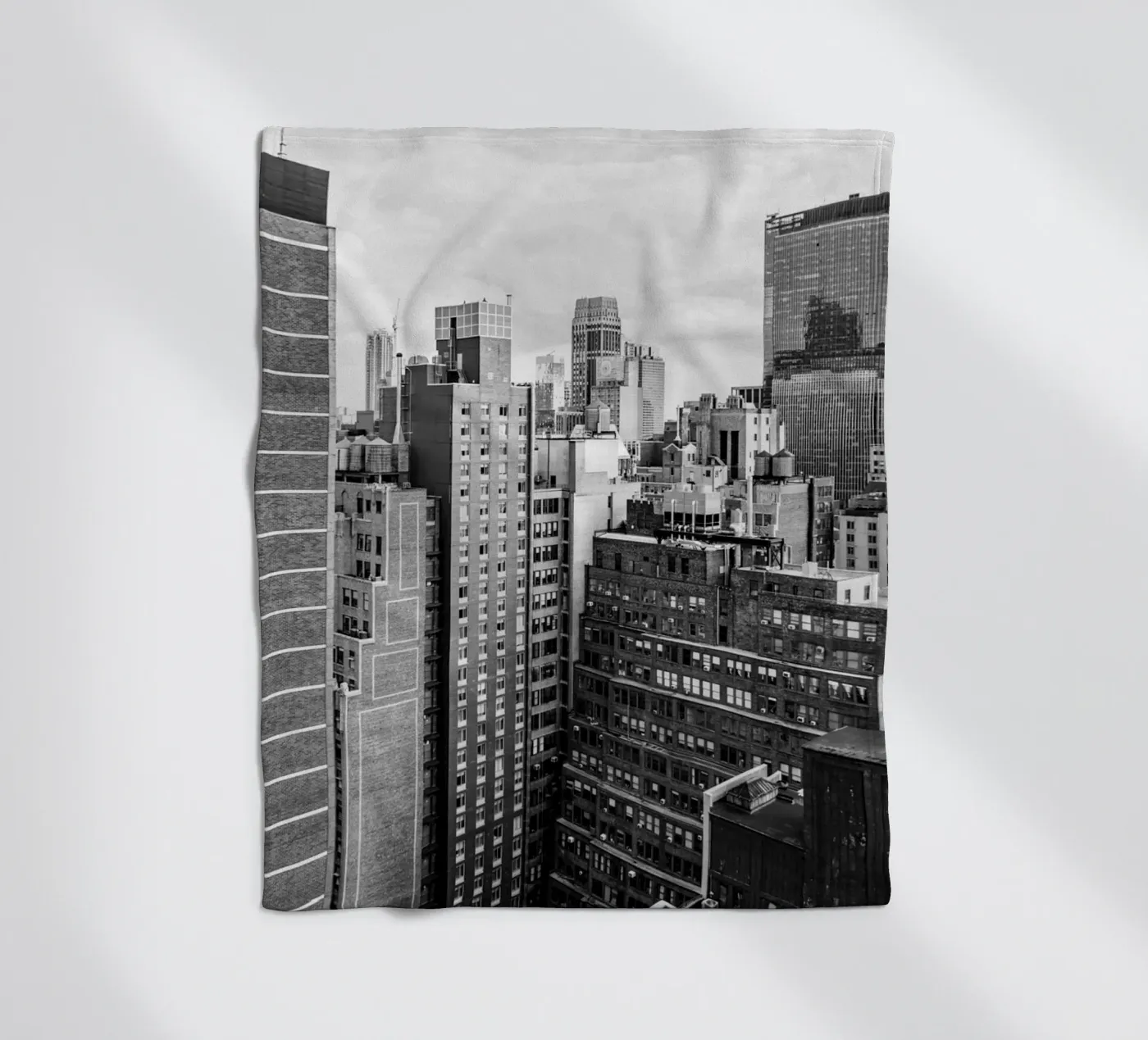 Edificio Skyline B&N coperta in pile da Carinaprint