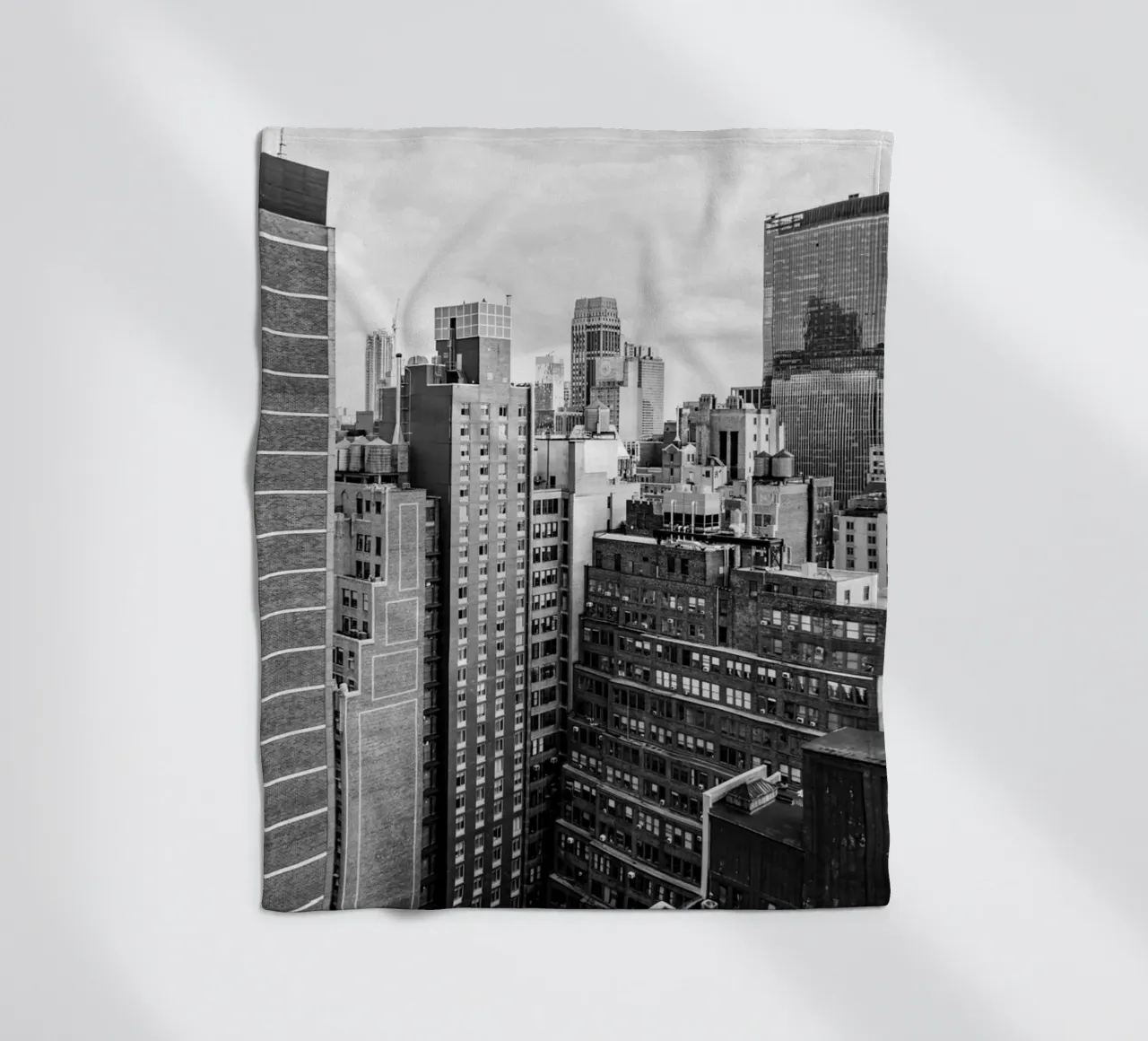 Edificio Skyline B&N coperta in pile da Carinaprint