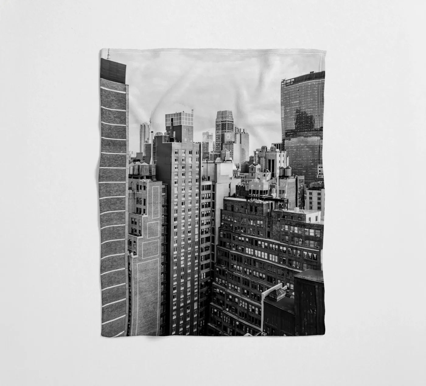 Edificio Skyline B&N coperta in pile da Carinaprint