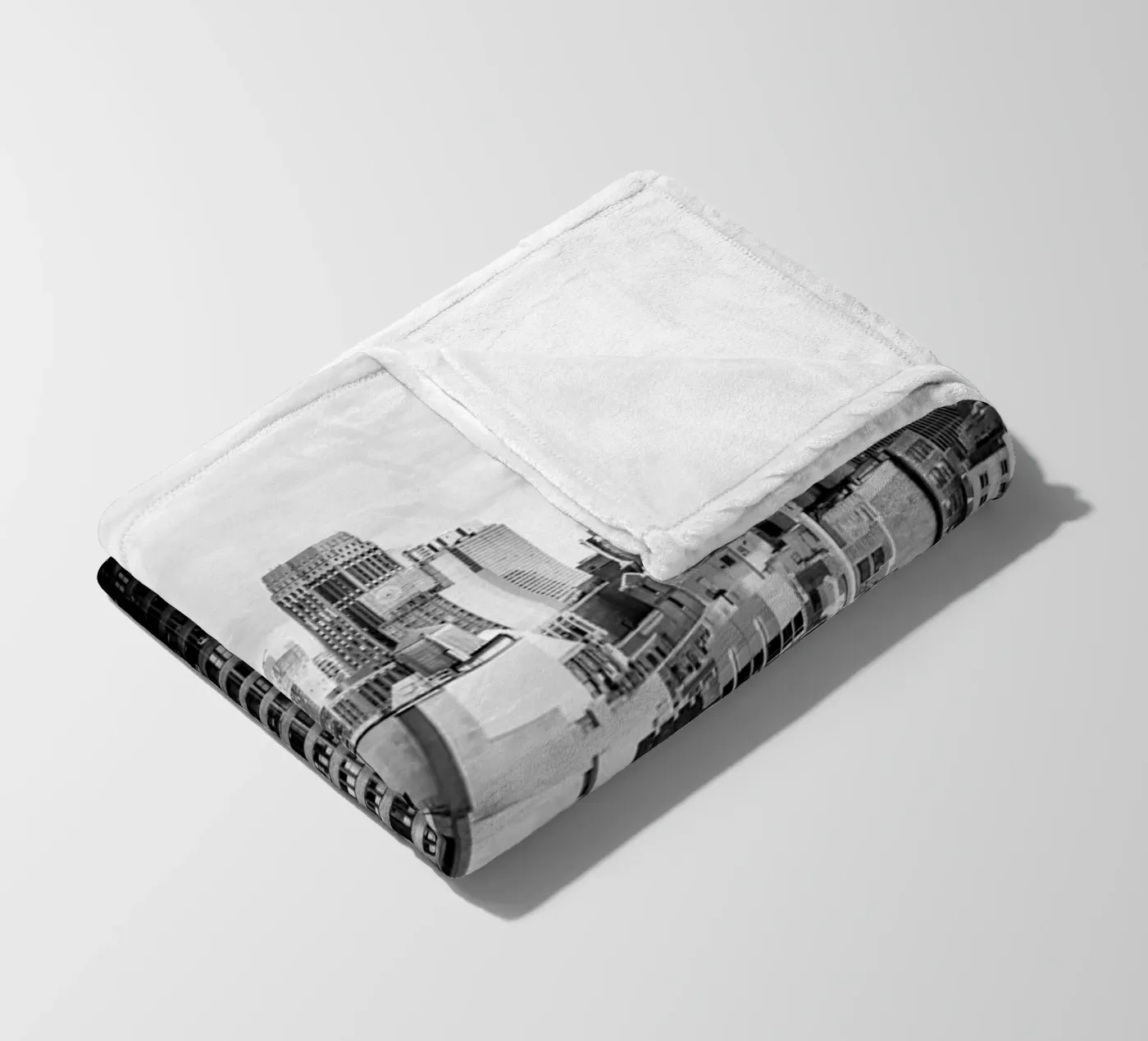 Edificio Skyline B&N coperta in pile da Carinaprint