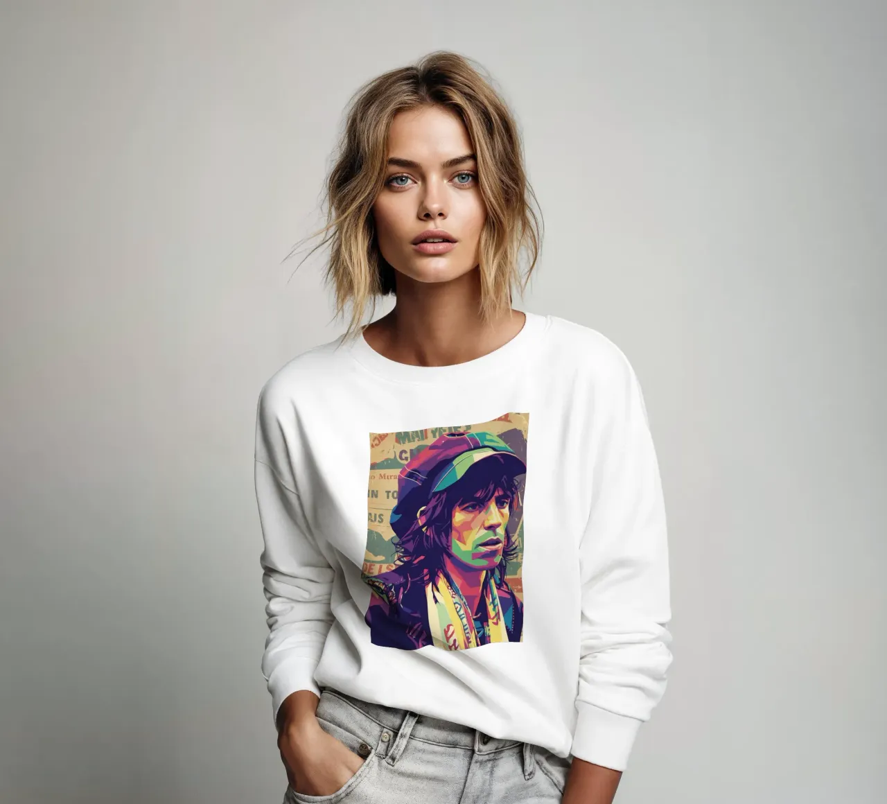 Keith Richards pop art vintage felpa da Hantamrata