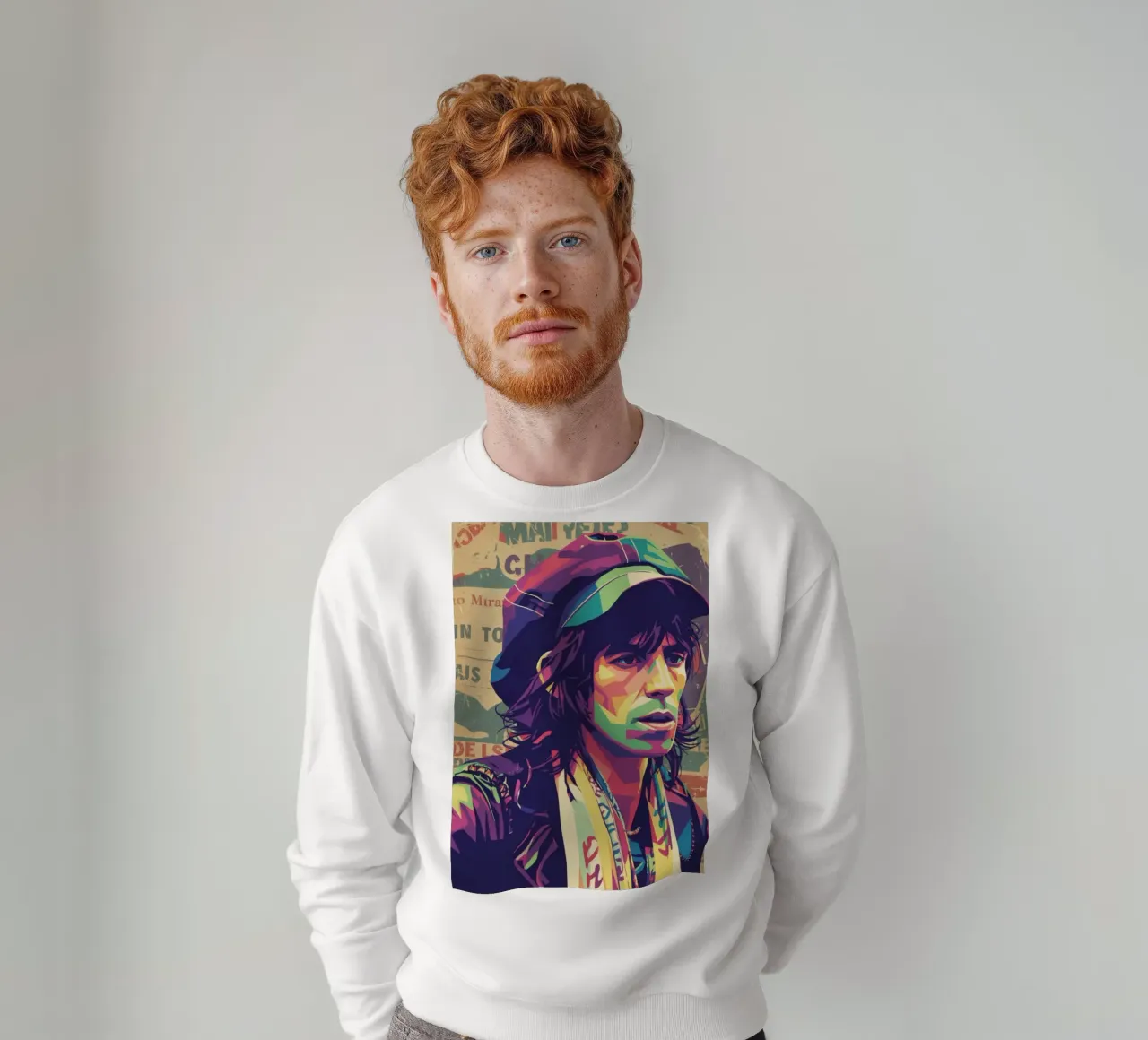 Keith Richards pop art vintage felpa da Hantamrata