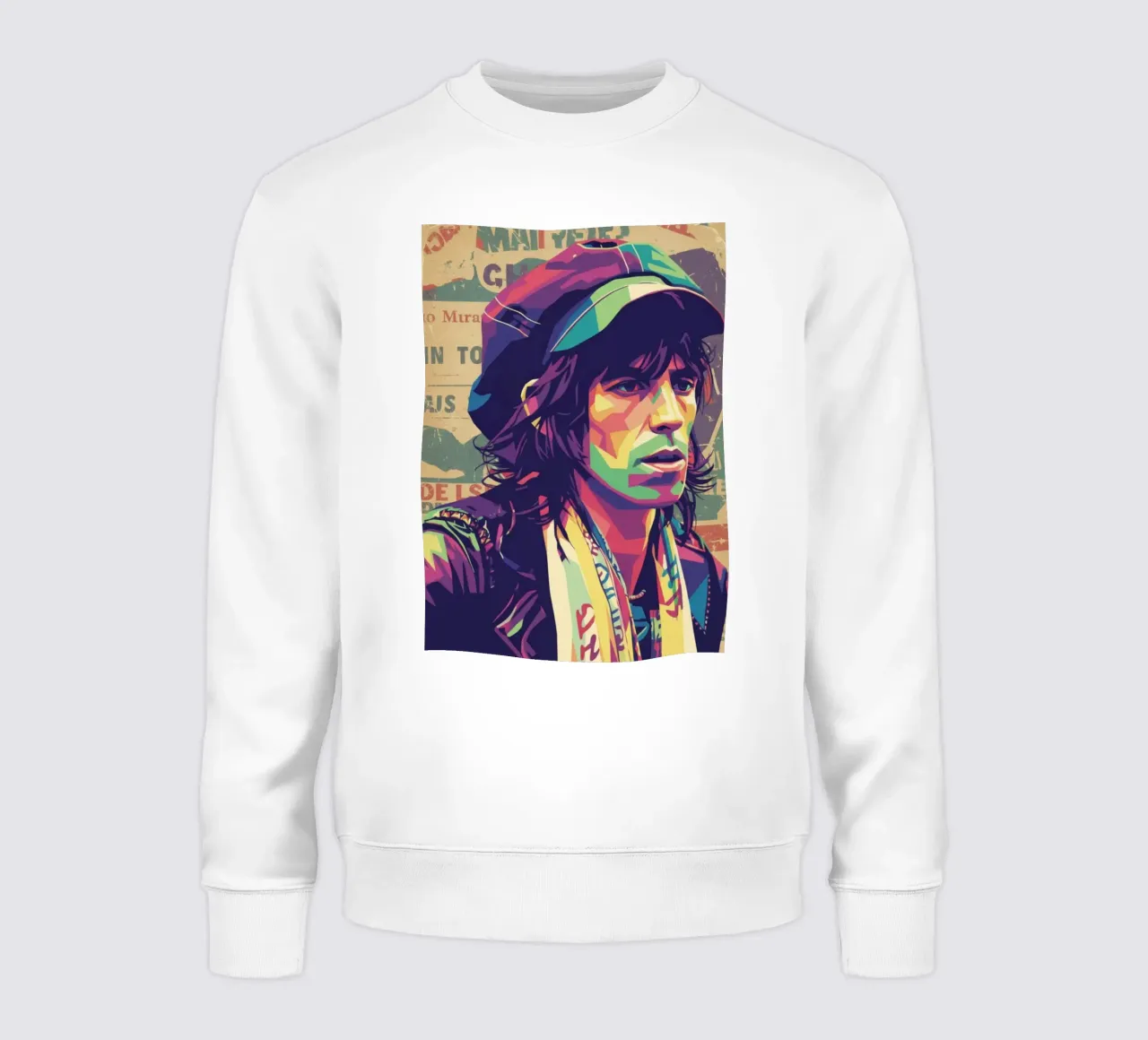 Keith Richards pop art vintage felpa da Hantamrata