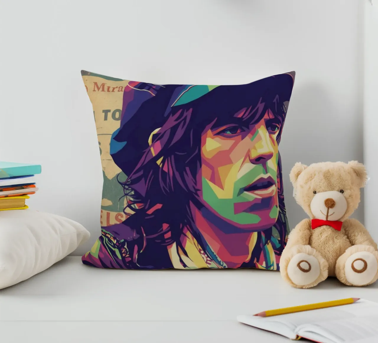 Keith Richards pop art vintage cuscino da Hantamrata