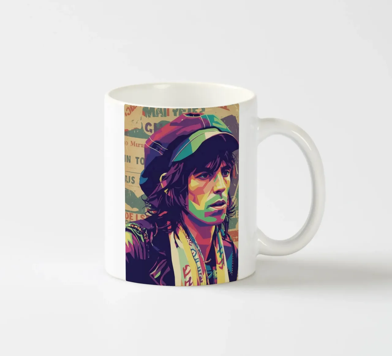 Keith Richards pop art vintage tazza in ceramica da Hantamrata