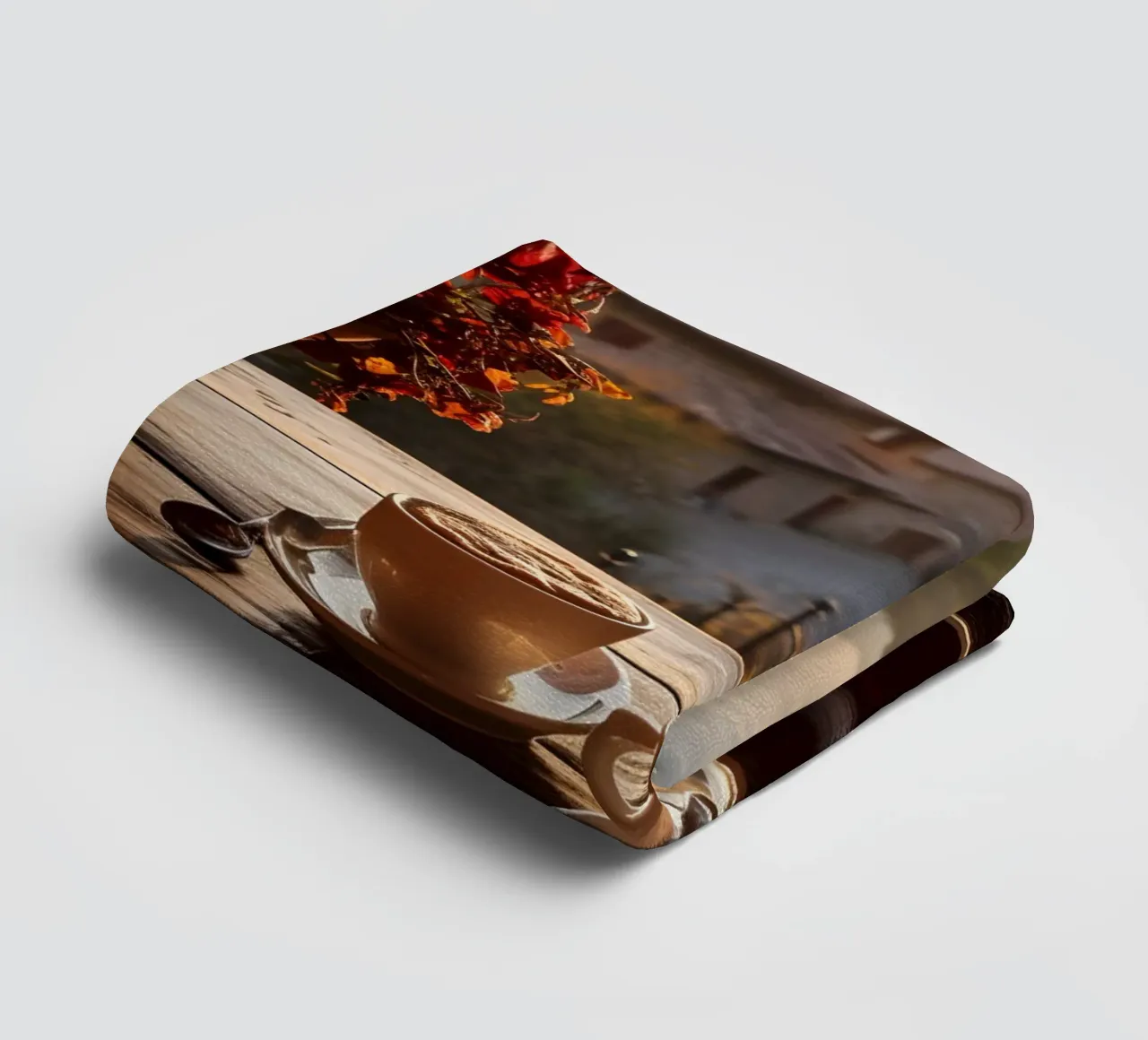 Coffee by the window towel by M-Ulrich-Digital Art