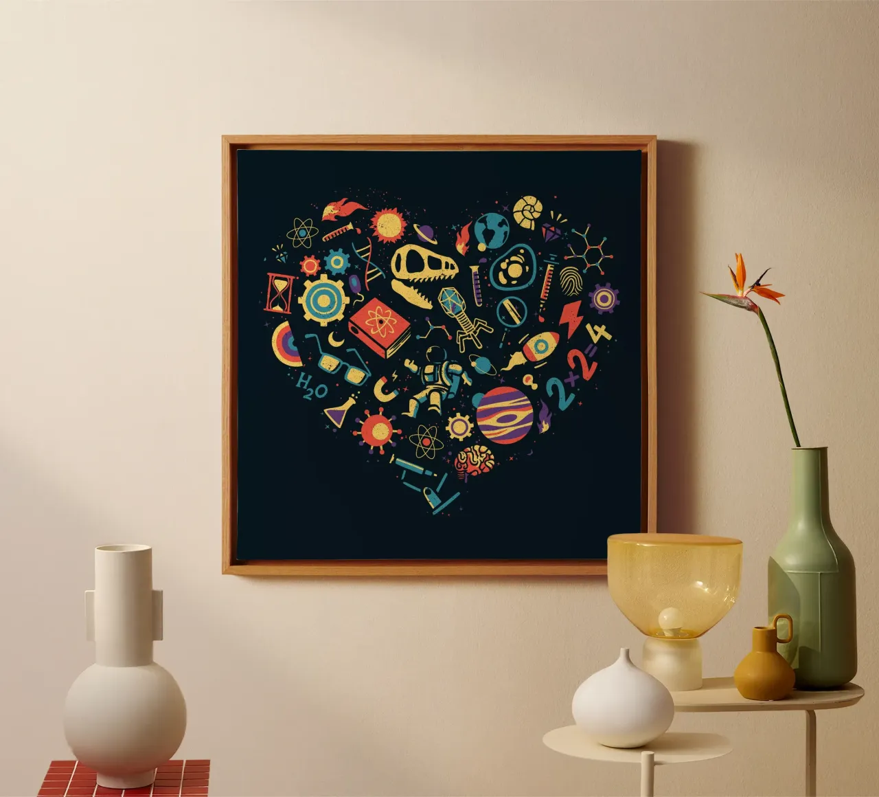 Liefde Wetenschap canvas met Baklijst van Tobe Fonseca