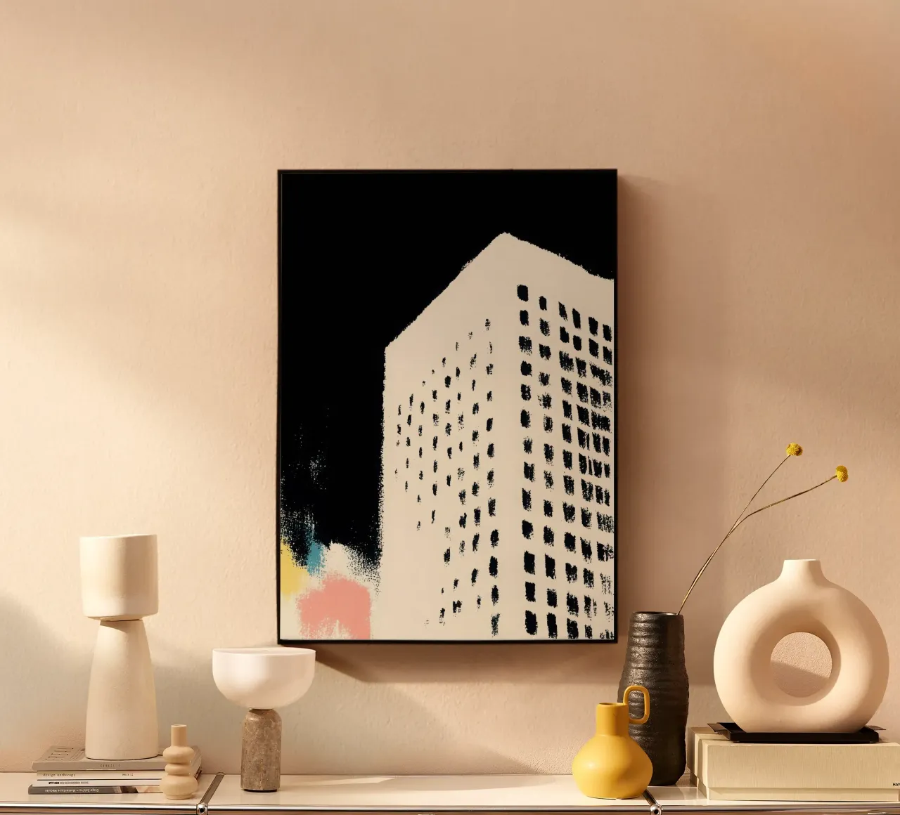 Edificio Risograph minimalista pannello forex da Nikis Art Studio