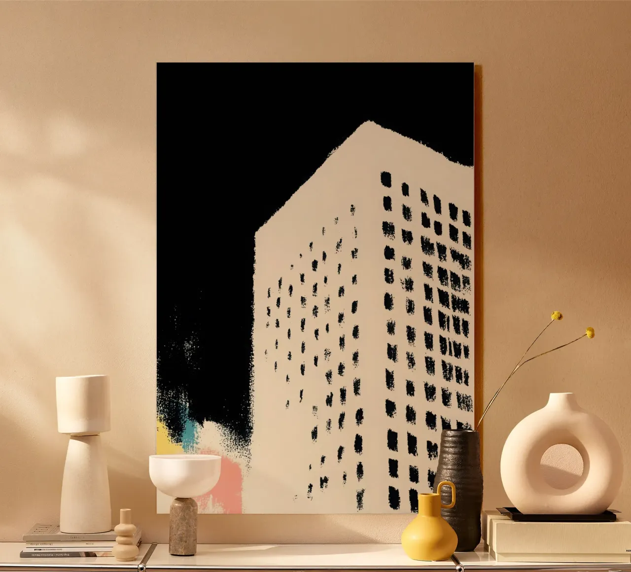 Edificio Risograph minimalista pannello forex da Nikis Art Studio