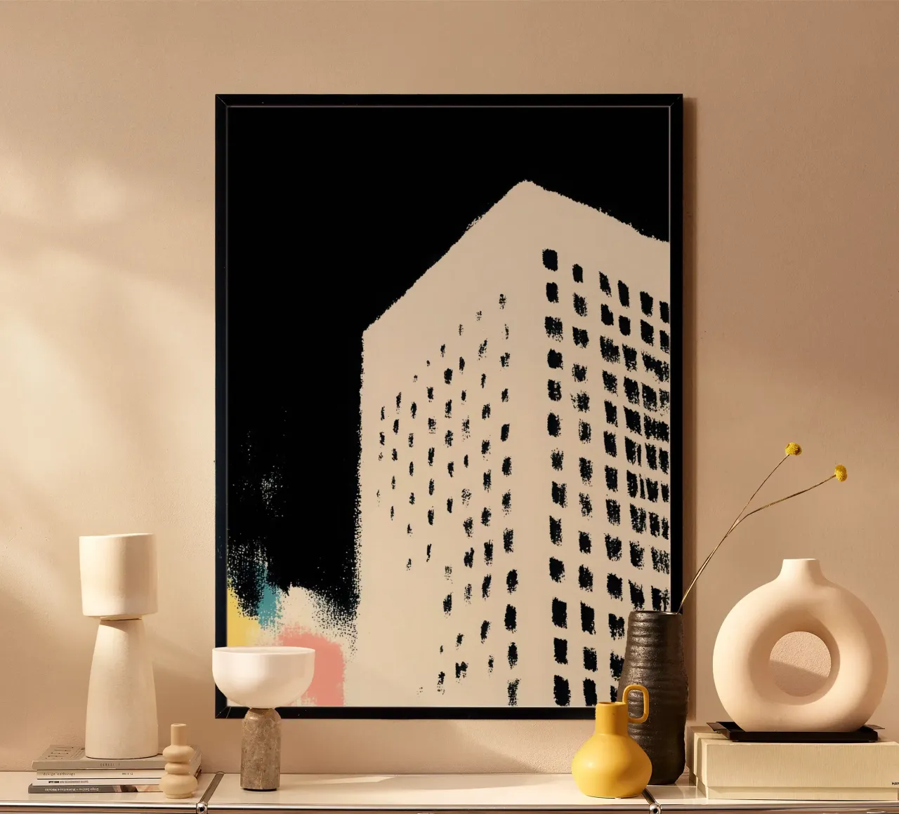 Edificio Risograph minimalista poster da Nikis Art Studio