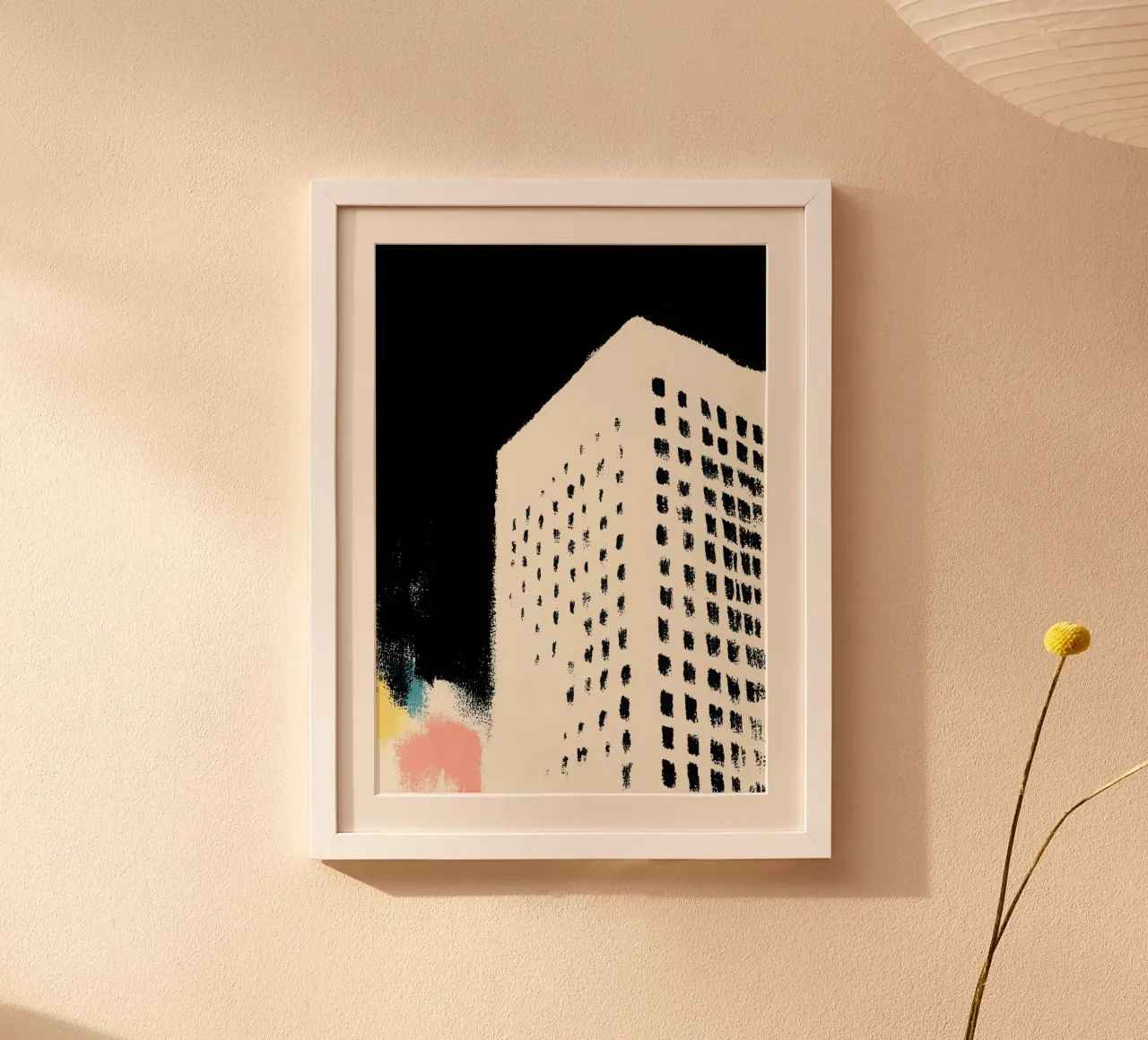 Edificio Risograph minimalista poster da Nikis Art Studio