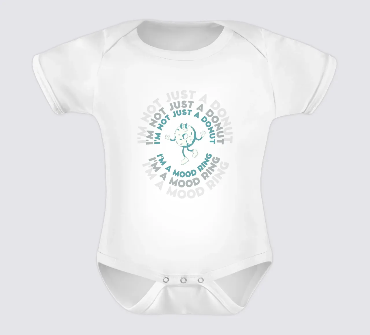 Personnage de bande dessinée rétro I'm Not Just A Donut Vert Blanc body bébé de Studio Frances M