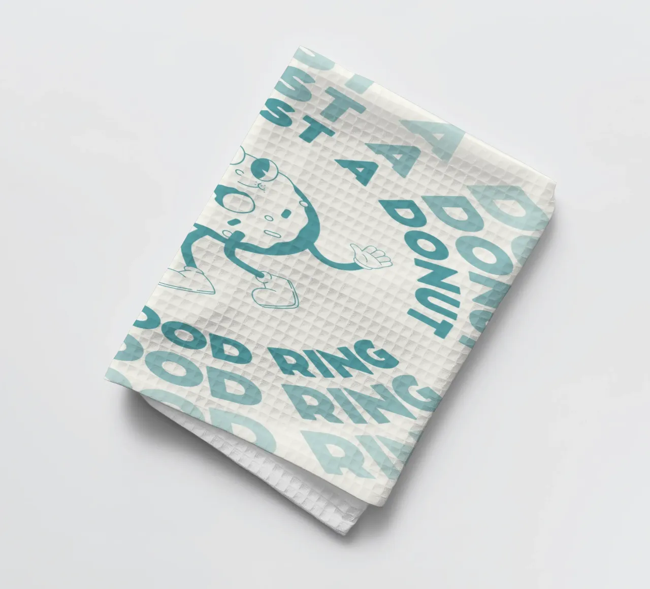 Personnage de bande dessinée rétro I'm Not Just A Donut Vert Blanc torchon de Studio Frances M