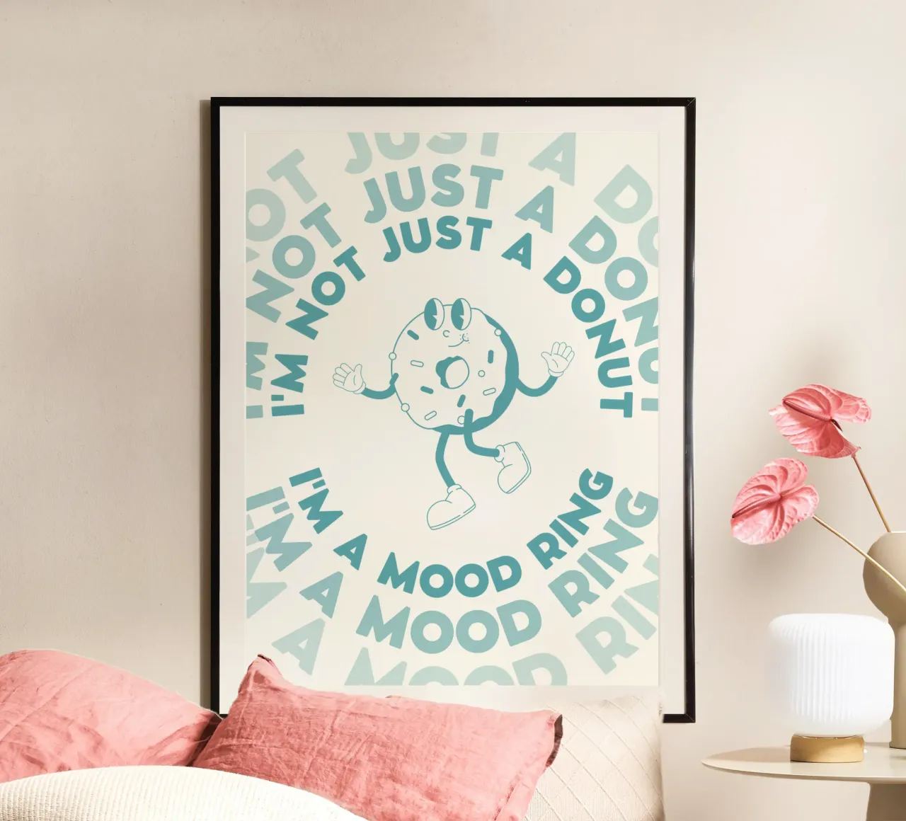 Personnage de bande dessinée rétro I'm Not Just A Donut Vert Blanc hahnemühle de Studio Frances M