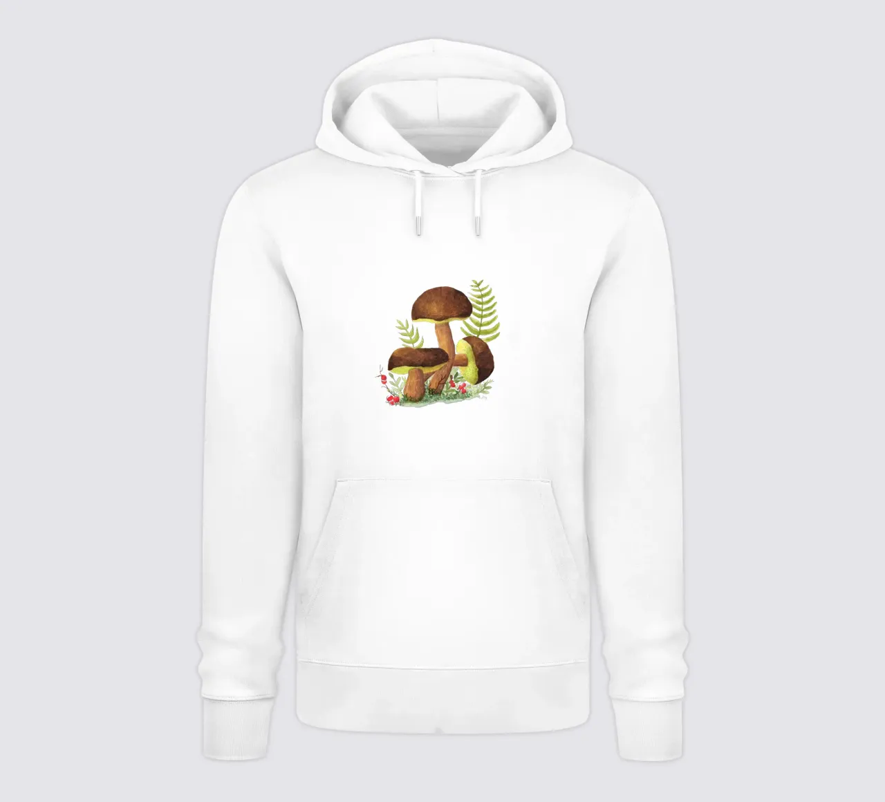 Chestnut mushroom , Brown mushrooms - Watercolour illustration hoodie by ms.Hey! textildesign