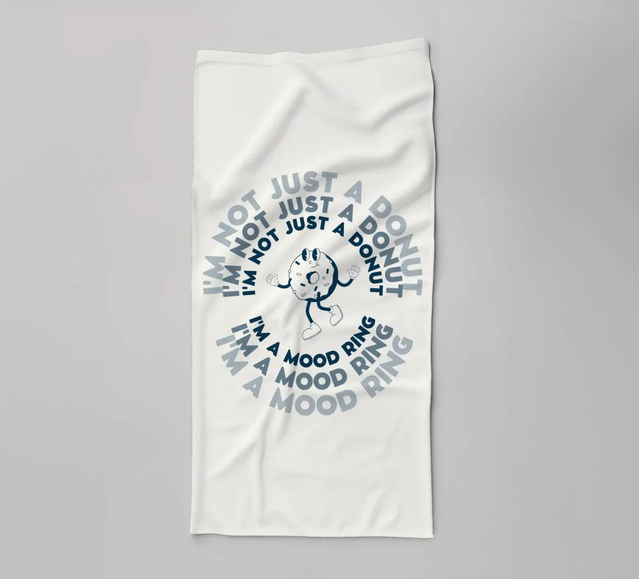 Retro Comic Charakter I'm Not Just A Donut Blau Weiß Handtuch von Studio Frances M