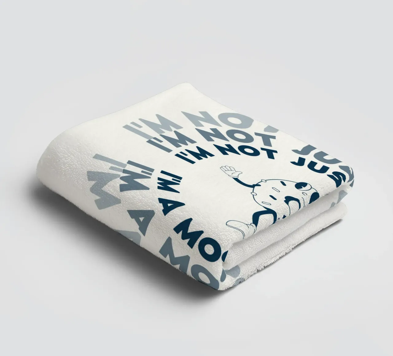 Retro Comic Charakter I'm Not Just A Donut Blau Weiß Handtuch von Studio Frances M