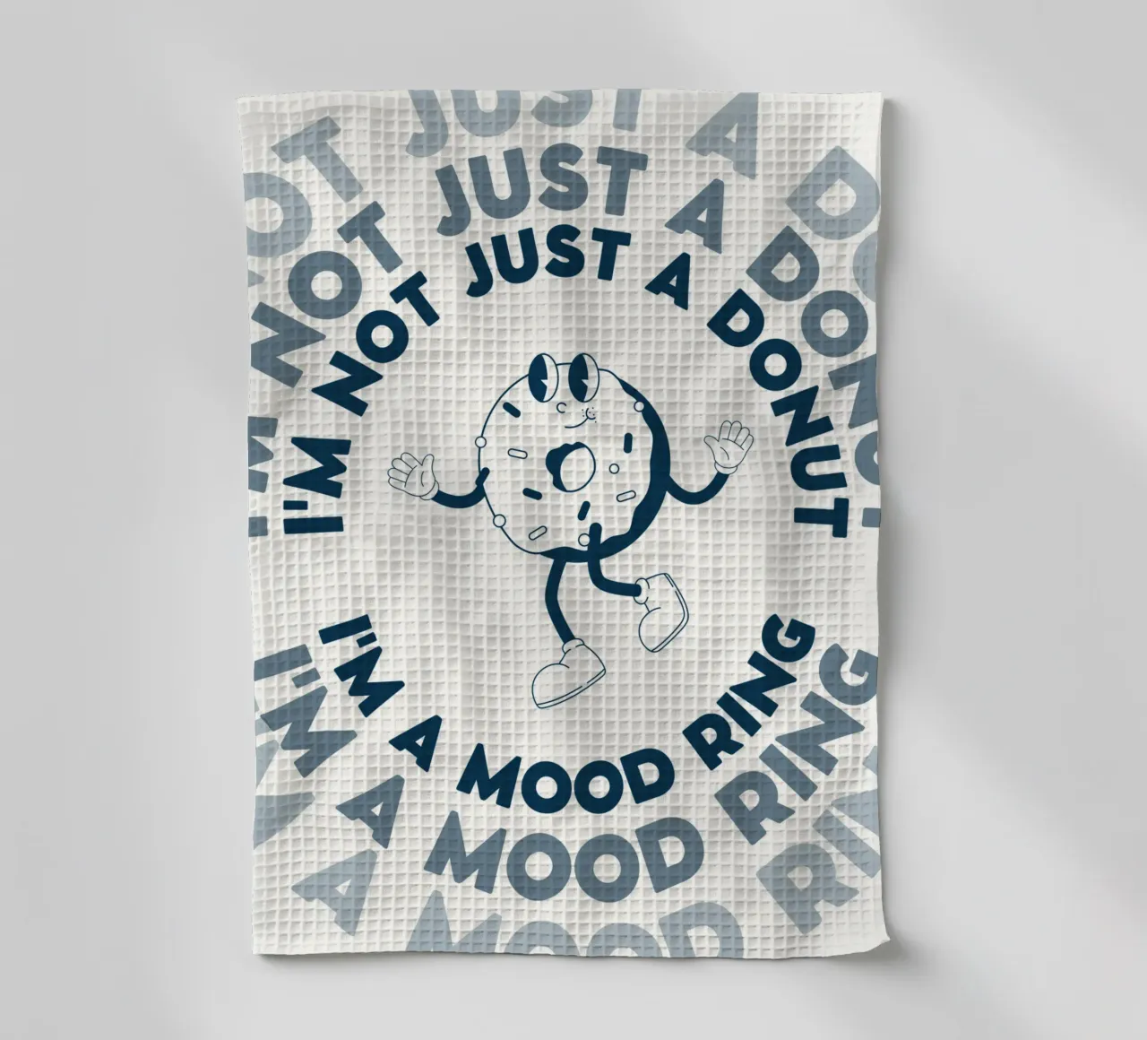 Retro Comic Charakter I'm Not Just A Donut Blau Weiß Geschirrtuch von Studio Frances M
