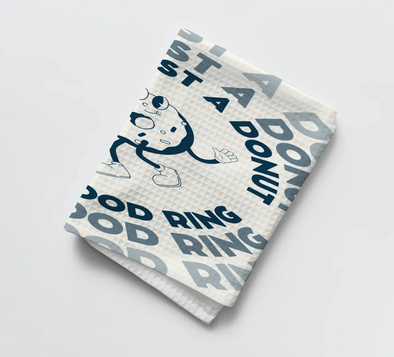 Retro Comic Charakter I'm Not Just A Donut Blau Weiß Geschirrtuch von Studio Frances M