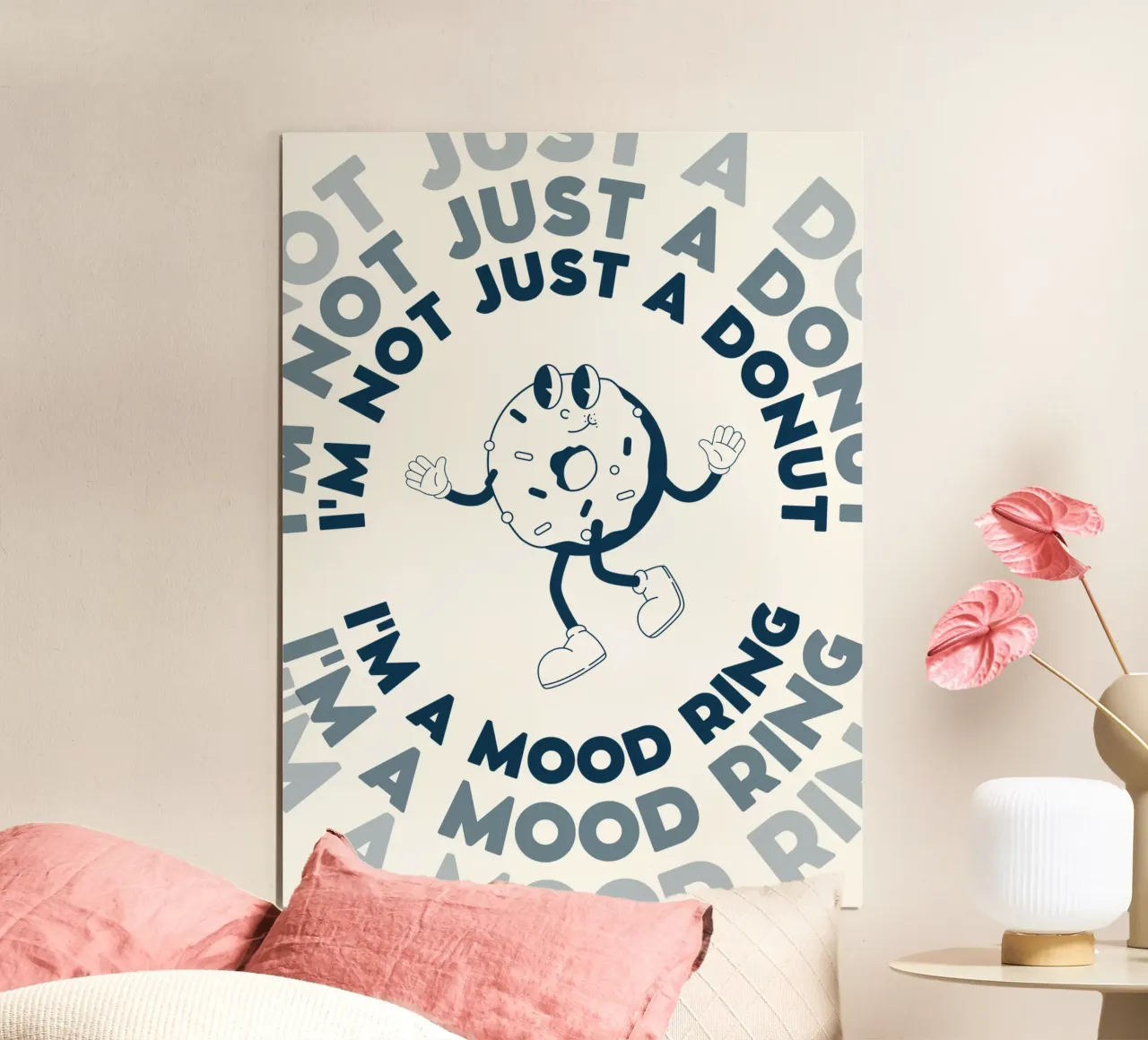 Retro Comic Charakter I'm Not Just A Donut Blau Weiß Hahnemühle von Studio Frances M