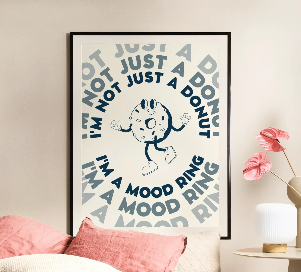 Retro Comic Charakter I'm Not Just A Donut Blau Weiß Hahnemühle von Studio Frances M