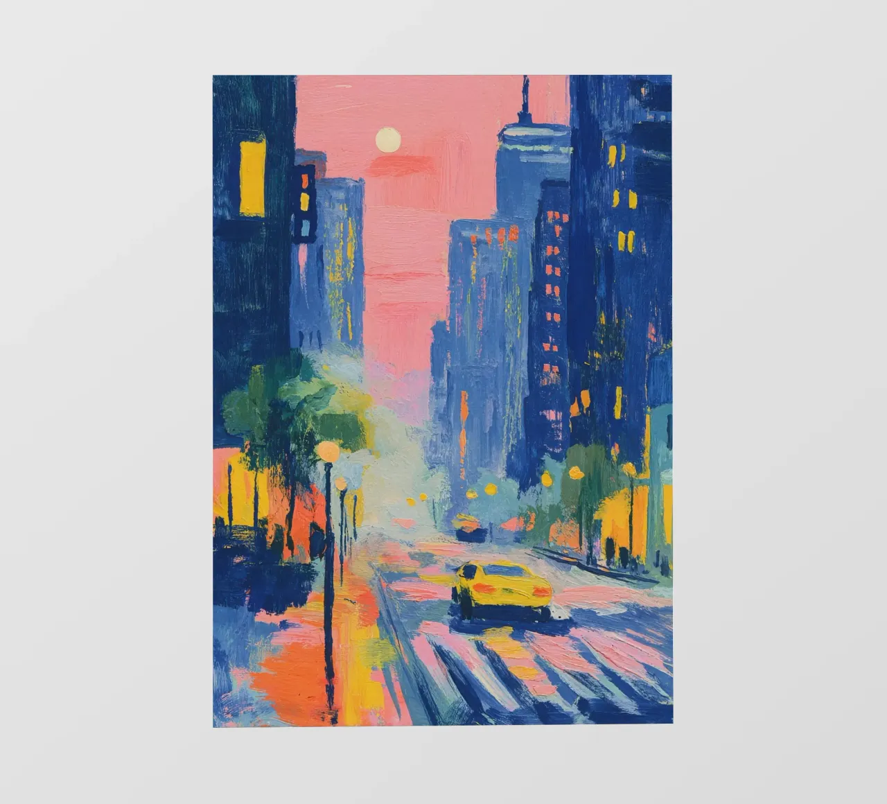 Paesaggio urbano di New York in rosa e blu pellicola backlit da ArtByNiki