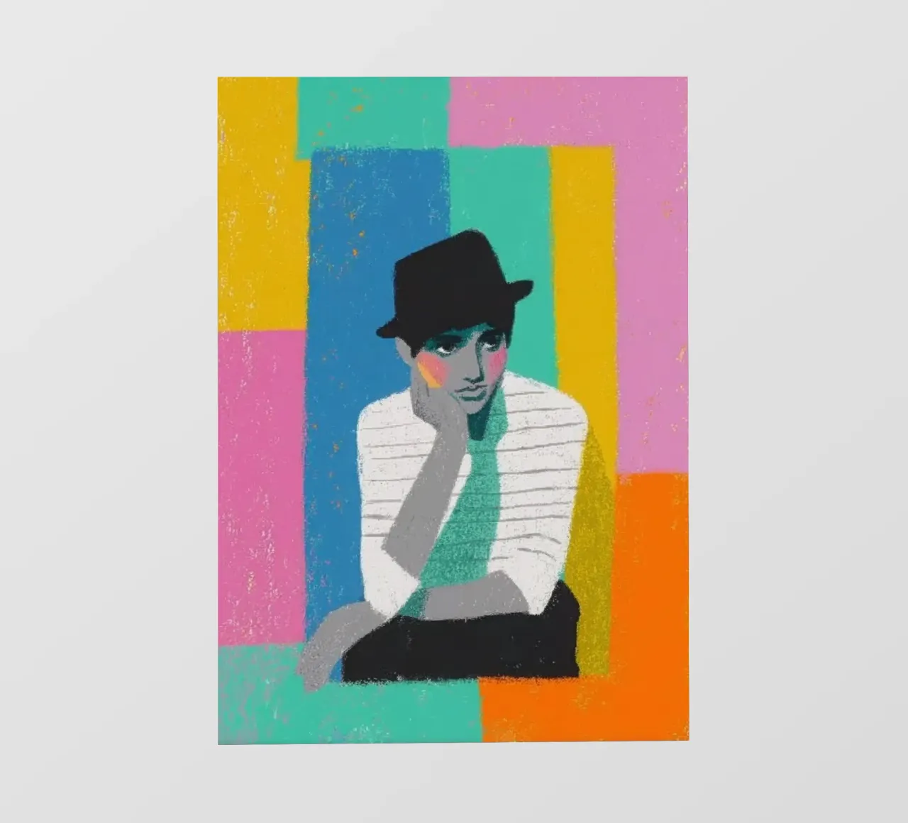 Ritratto con colori vivaci telo in pvc da Nikis Art Studio